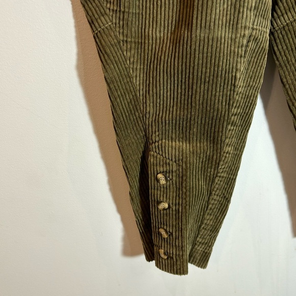 ALAIN MANOUKIAN Sz 38 Thick Corduroy Leather Trim Barrel Equestrian design Pants - Picture 3 of 12